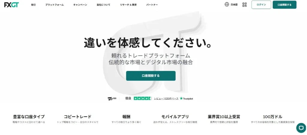 海外FXのゴールド(XAUUSD)取引におすすめな業者ランキング9位は、FXGTのスタンダード口座