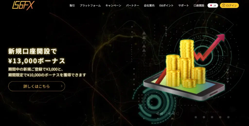海外FXの入金ボーナスおすすめ比較ランキング7位はIS6FX